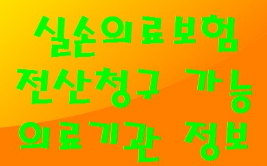 실손의료보험 전산청구 가능 병원