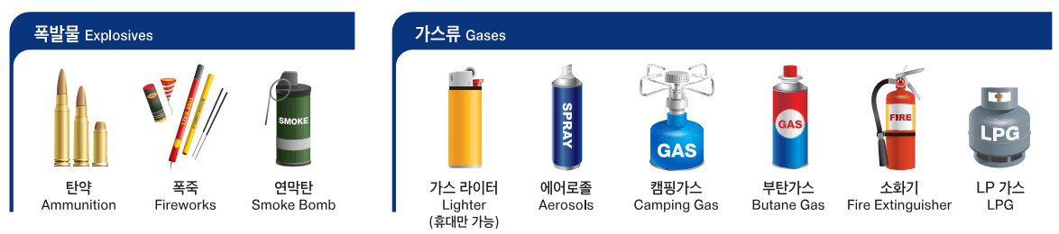 기내 반입 금지 라이터