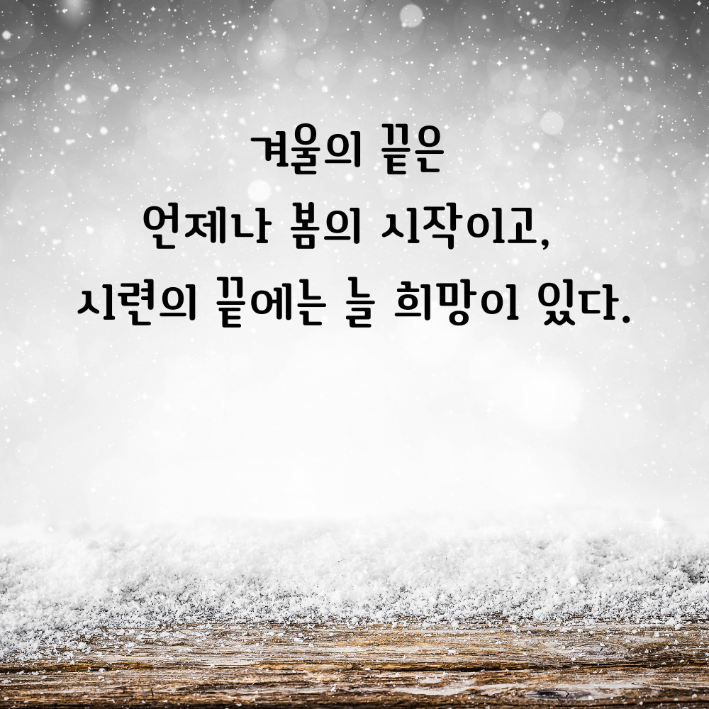 겨울 좋은 글귀 겨울 명언 문구 이미지
