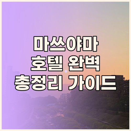 에히메 마쓰야마 호텔 완벽 가이드 위