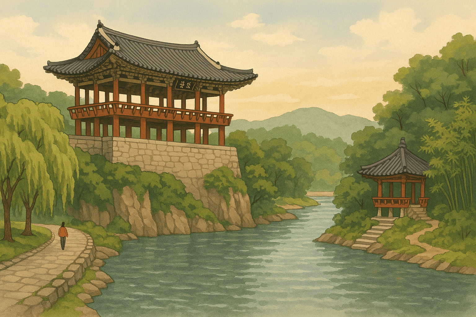 은은한 풍경 밀양 영남루