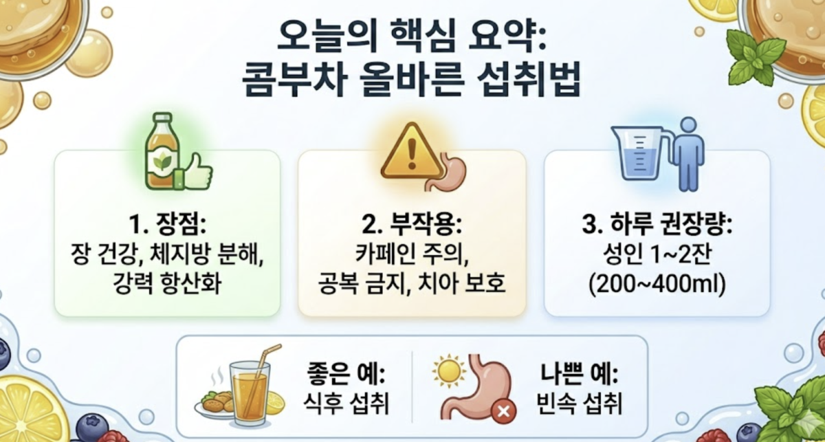 콤부차효능 부작용 2026 총정리 다이어트 효과와 하루 권장량 안내