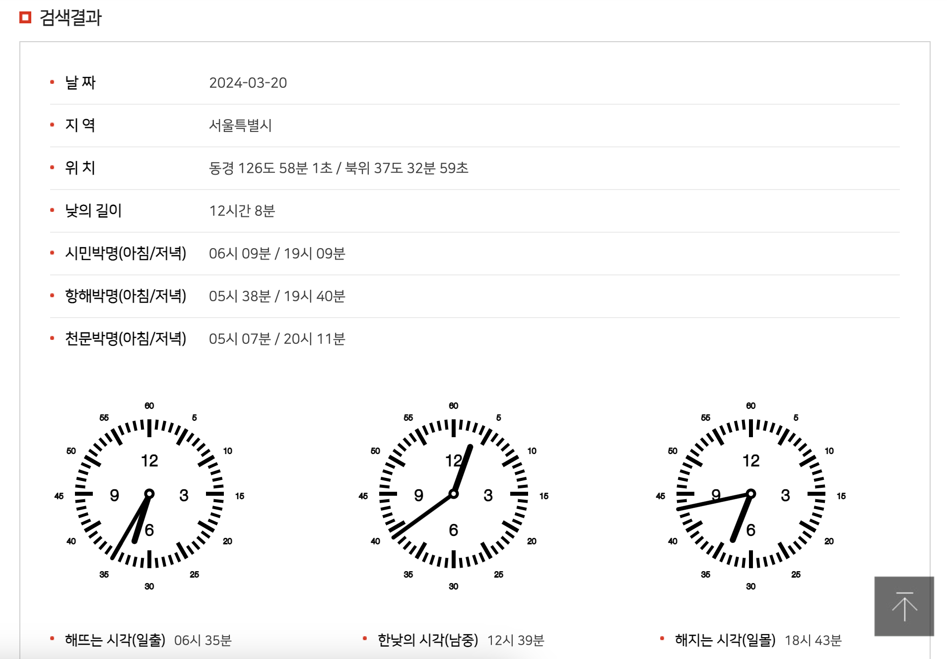 일출 일몰시간 조회 하기 3