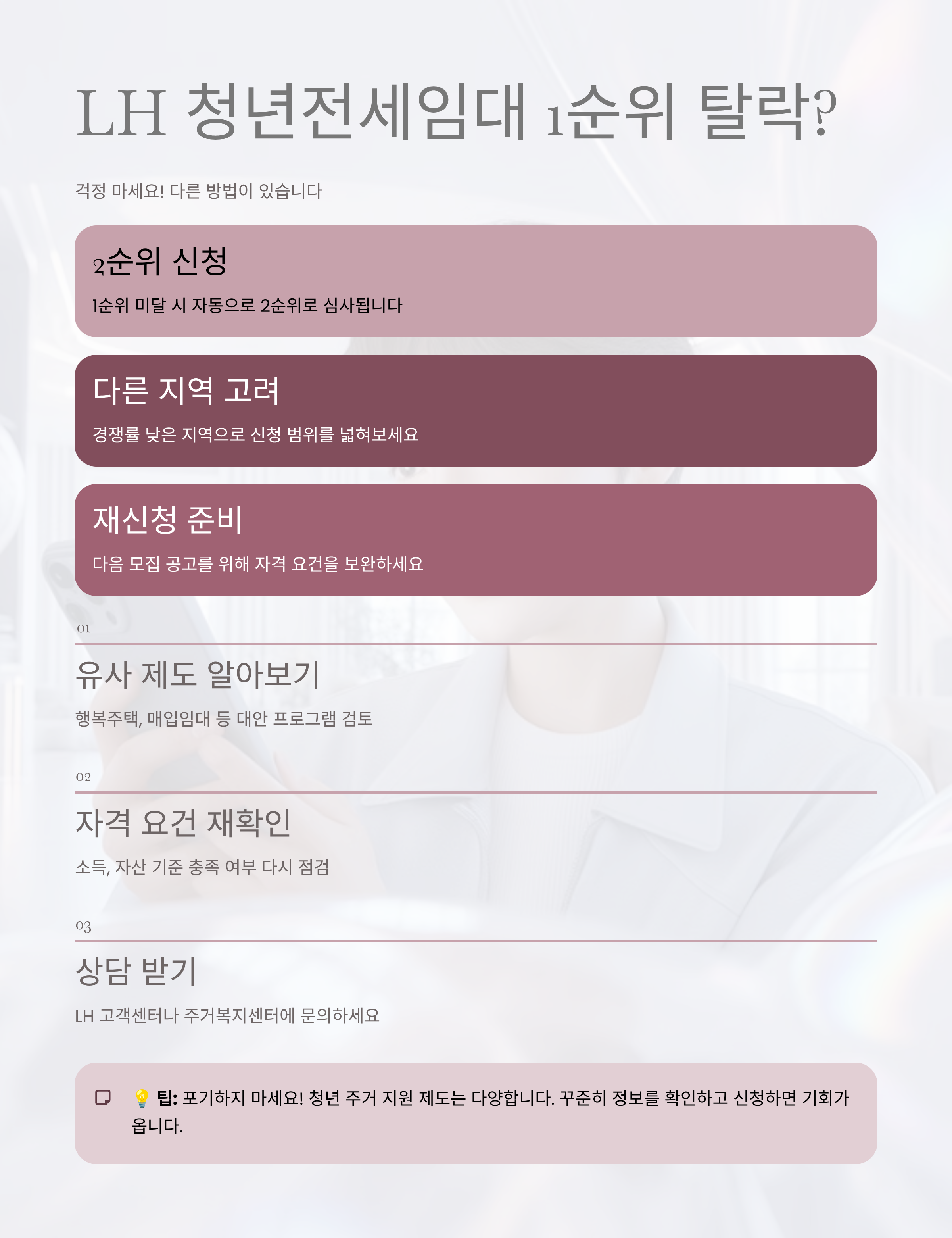 LH 청년전세임대 1순위 자격 없을 때, 어떻게 해야 하나요?