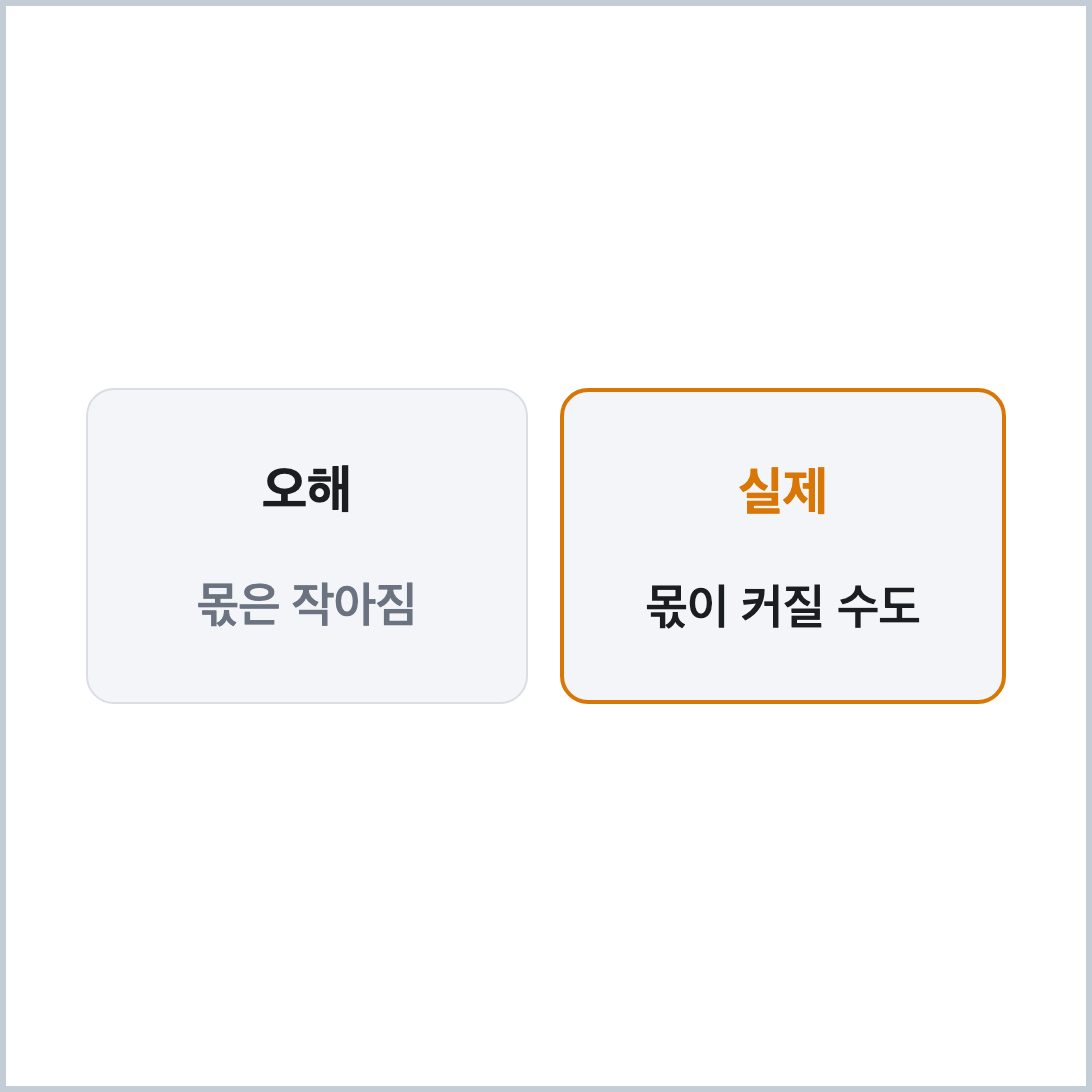 몫은 작아진다는 오해와 커질 수 있는 실제를 비교한 분수의 나눗셈 틀리는 유형 표