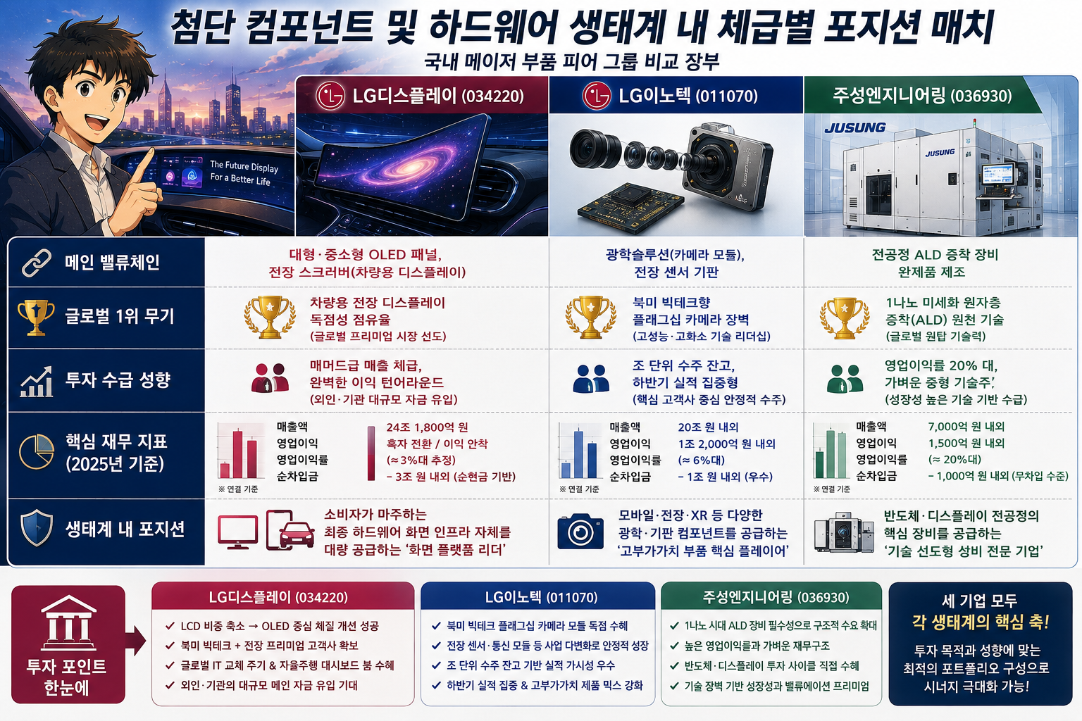 첨단 컴포넌트 및 하드웨어 생태계 내 체급별 포지션 매치