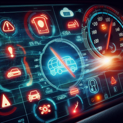 자동차 계기판 경고등 점등 화면