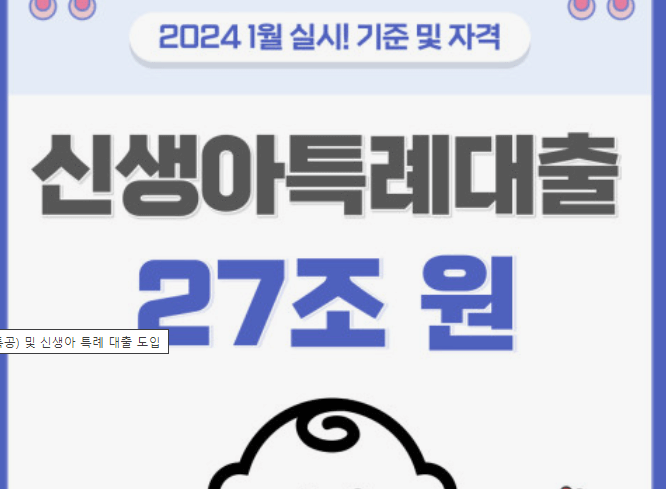 신생아특례대출 조건 및 한도