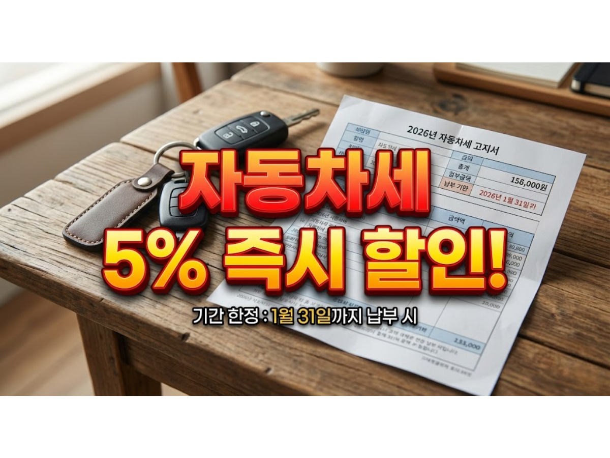 2026년 자동차세 연납 할인 신청방법 및 기간, 1분 만에 5% 아끼는 법