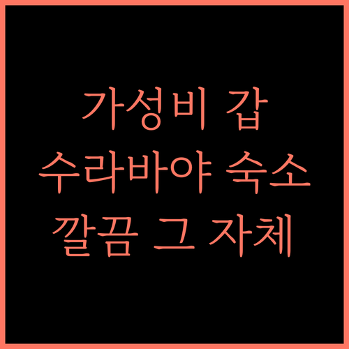 가성비 최고! 호텔 네오 구벵 수라바
