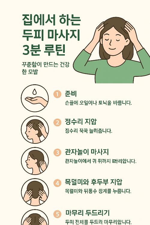 두피 마사지 3분 루틴