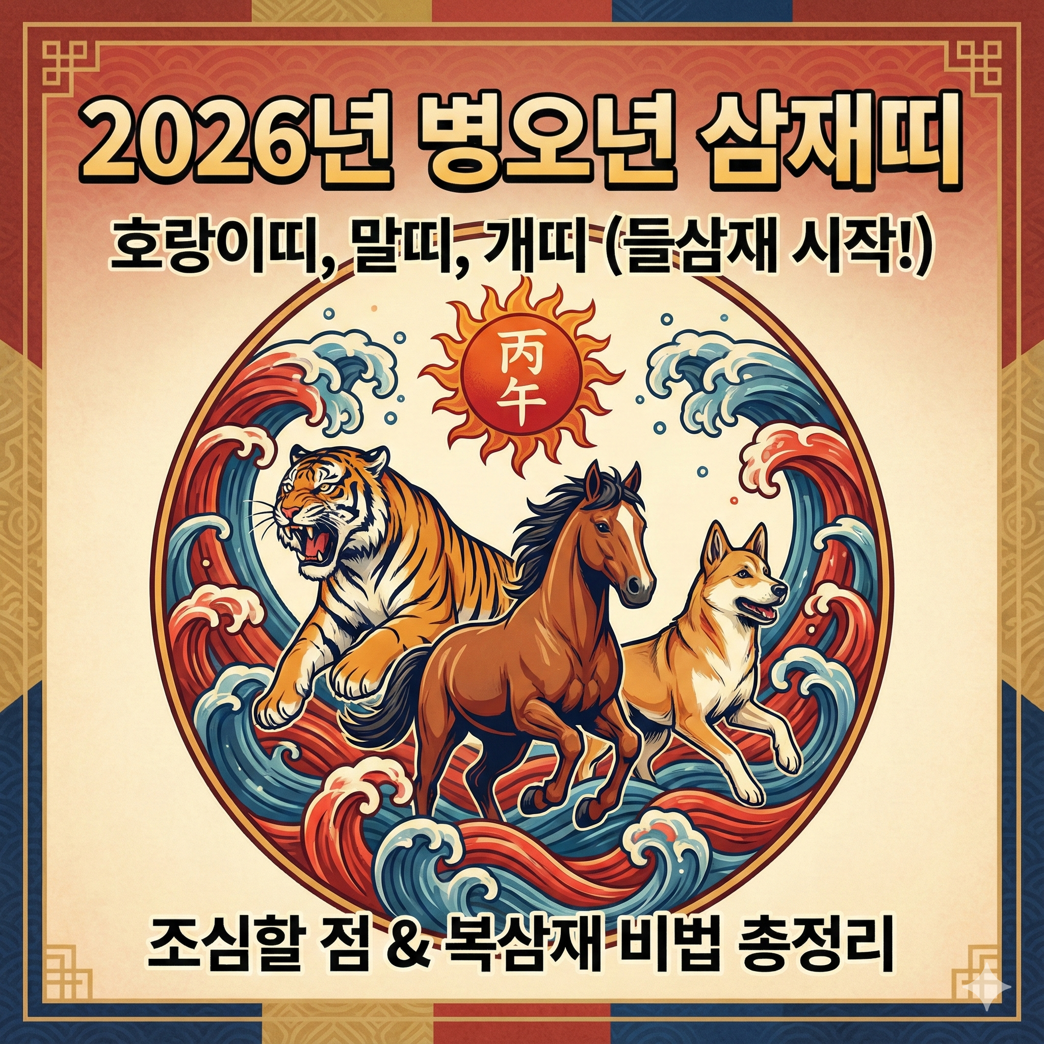 2026년 삼재띠 총정리 ❘ 호랑이띠 말띠 개띠 병오년 운세 및 복삼재 비법