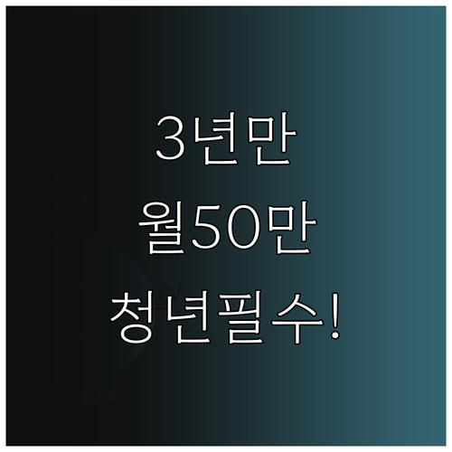 3년 만기 청년미래적금 월 50만 원..