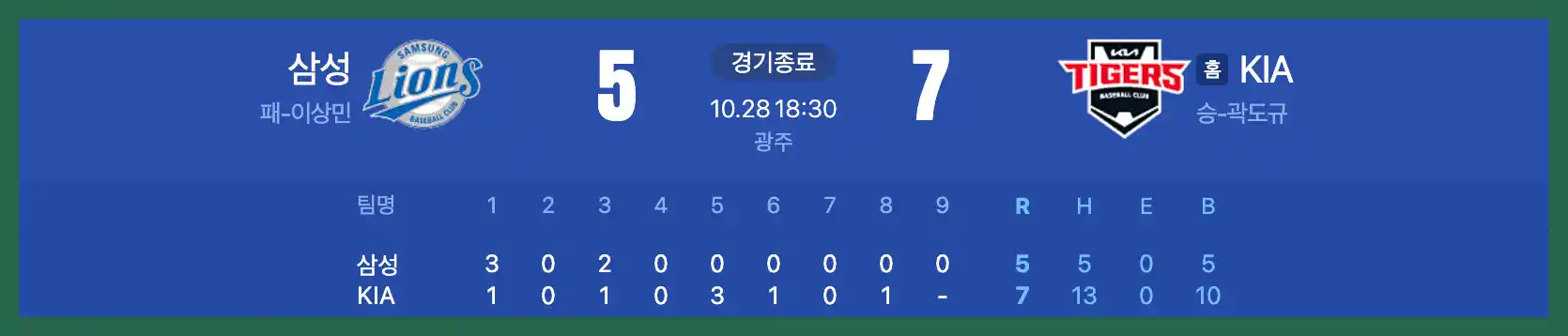 야구결과