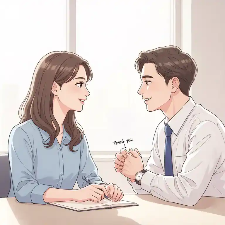 사무실에서 정중한 대화