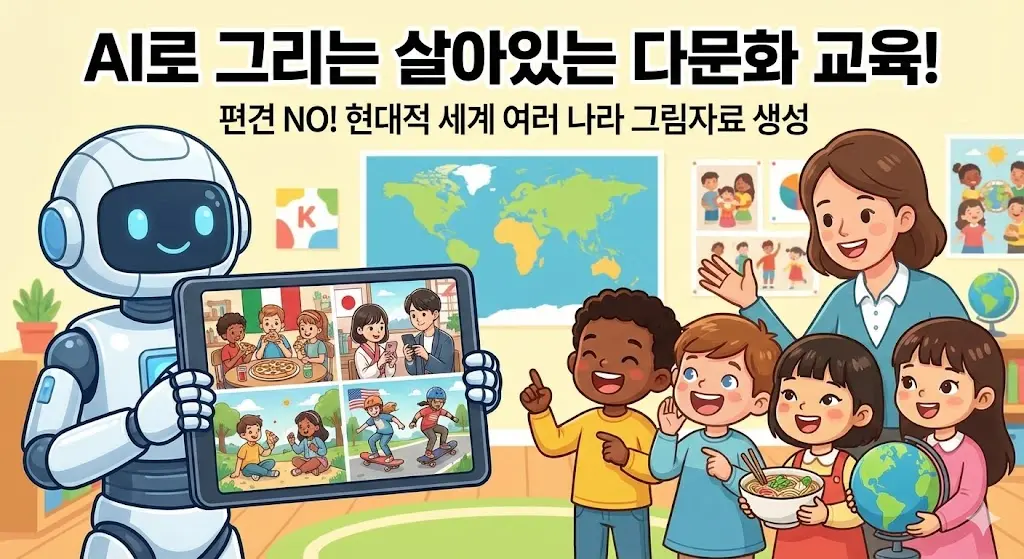 AI 활용 다문화 이해 교육용 세계 여러 나라 그림자료 제작