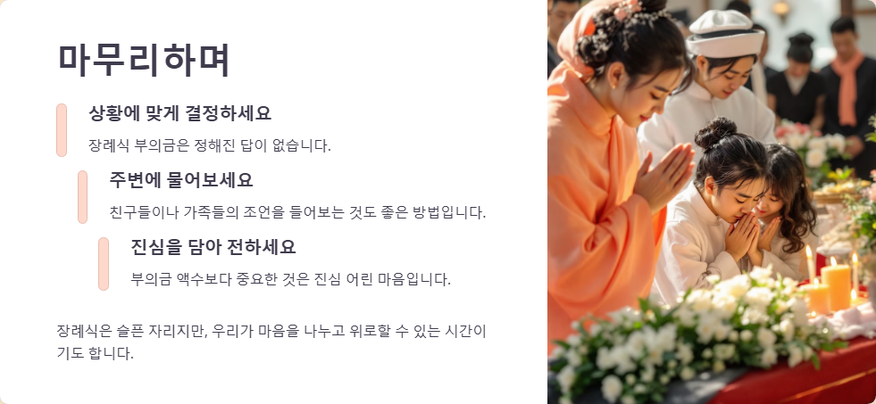 장례식 부의금 액수 결정하는 방법