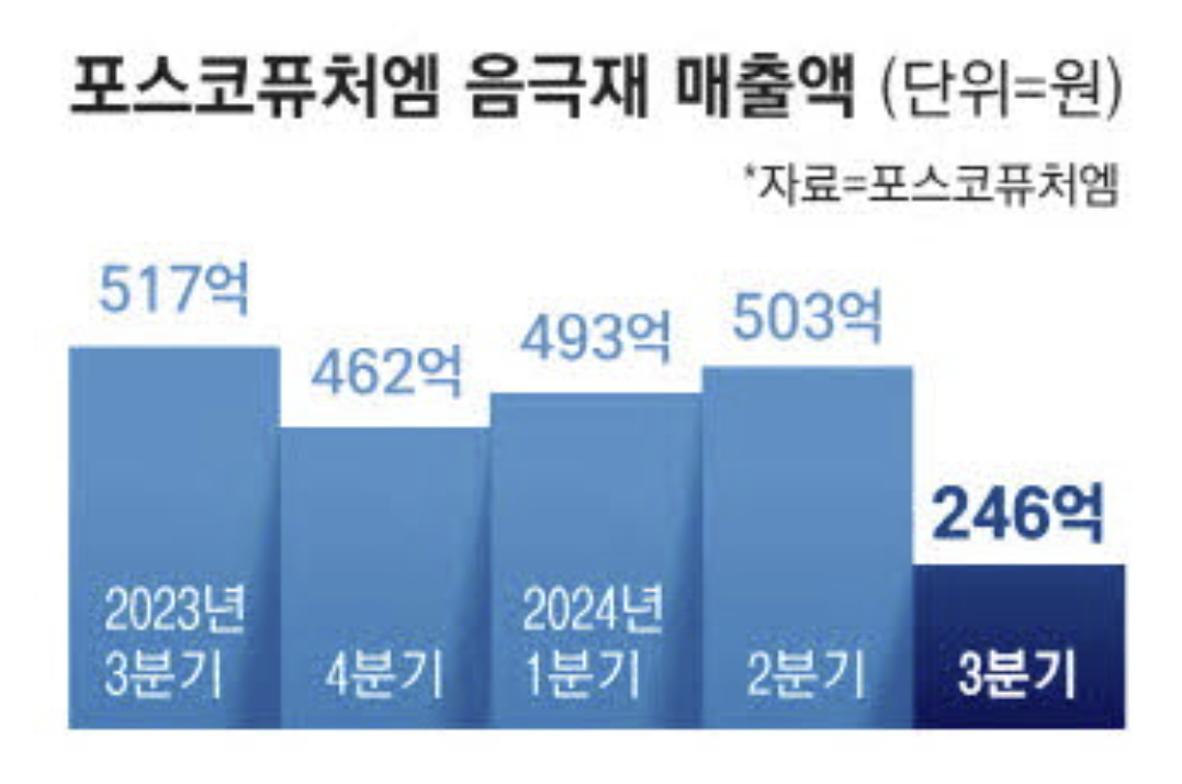 포스코퓨처엠 음극재 매출액 (출처 : 매일경제_