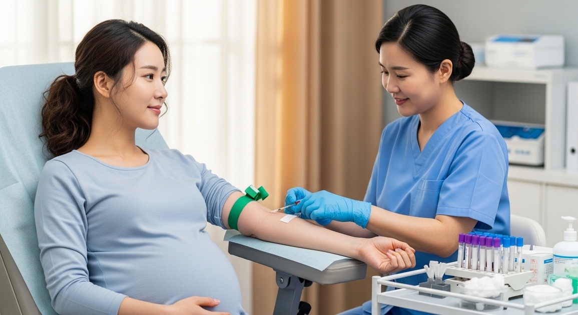 ํ์ก๊ฒ์ฌํ๋ ์์ฐ๋ถ