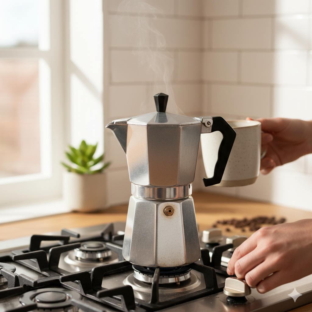 모카포트로 커피 내리기