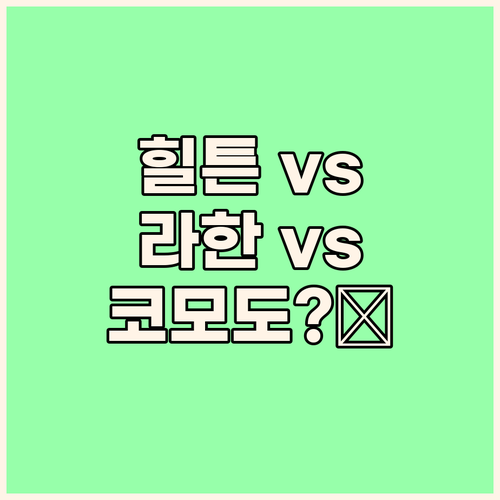 힐튼 경주 vs 라한셀렉트 경주 vs..