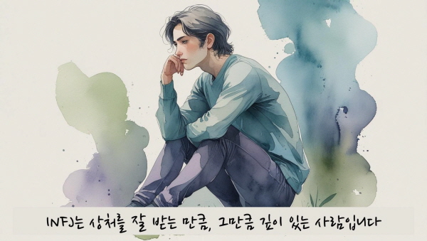 INFJ는 상처를 잘 받는 만큼, 그만큼 깊이 있는 사람입니다에 관한 그림입니다.