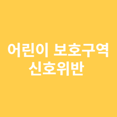 어린이 보호구역 신호위반 속도위반 주정차위반