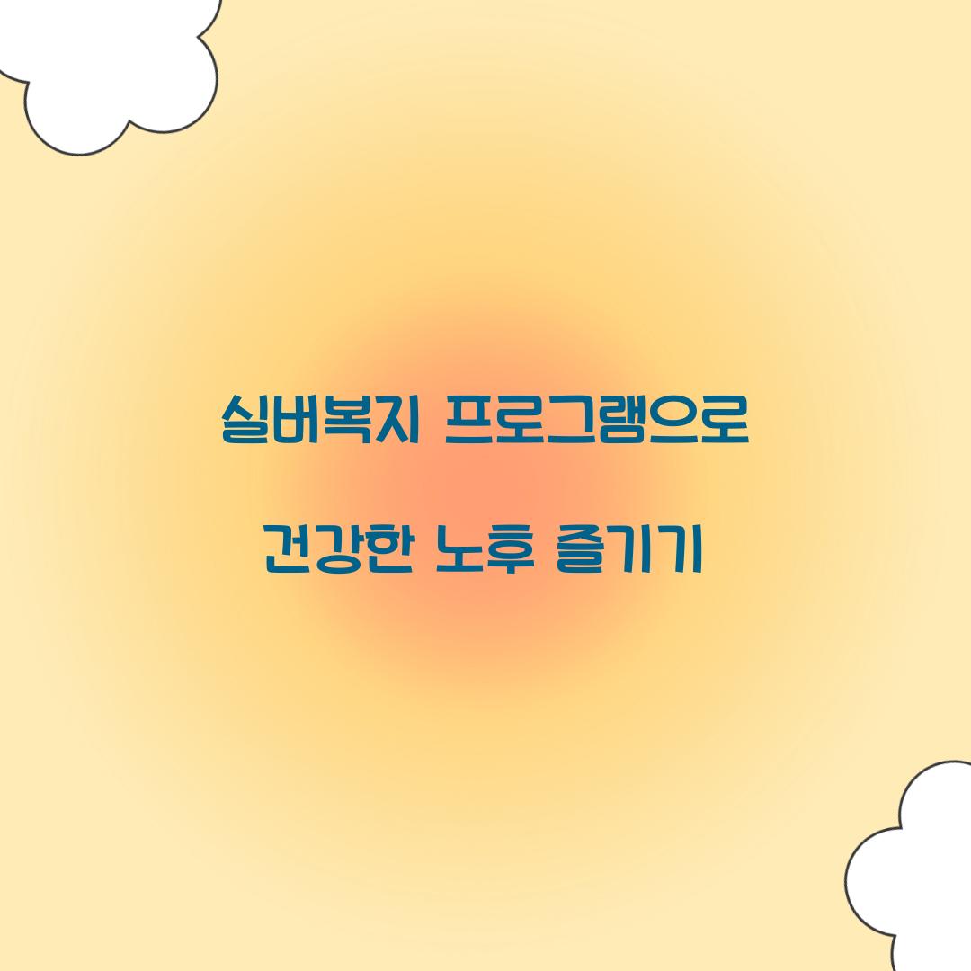 실버복지 프로그램