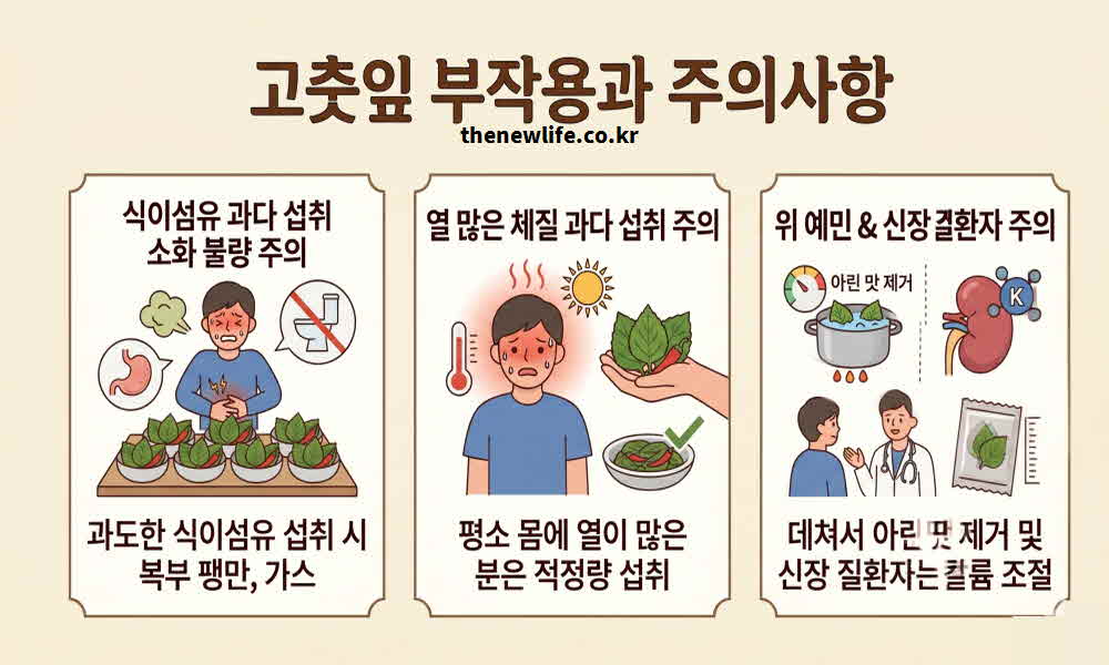 고춧잎 나물 효능 부작용 주의사항