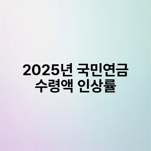 2025년 국민연금 수령액 인상률