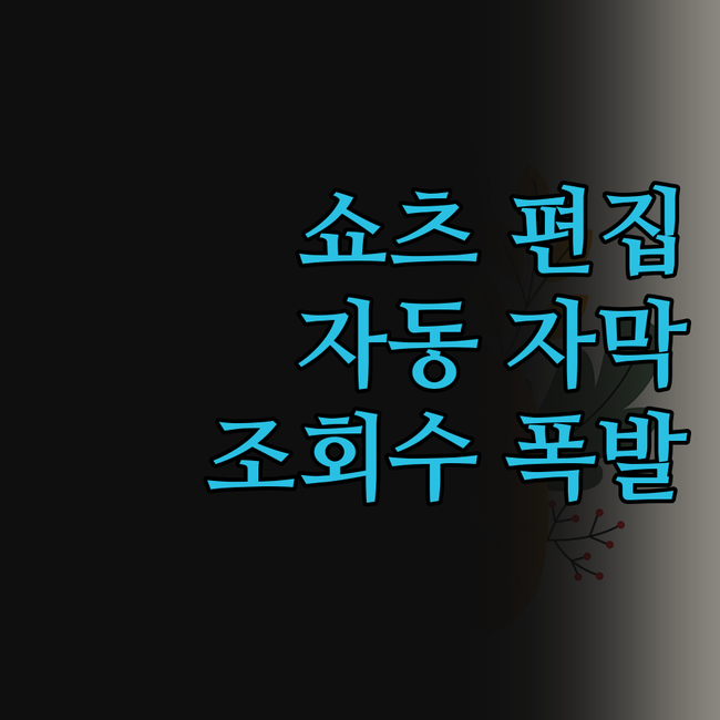 유튜브 쇼츠 영상 편집 이제 걱정 끝