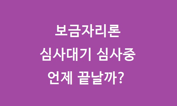 보금자리론 심사대기