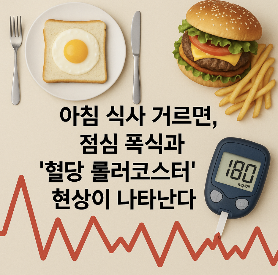 아침 식사 거르면, 점심 폭식과 '혈당 롤러코스터' 현상이 나타난다