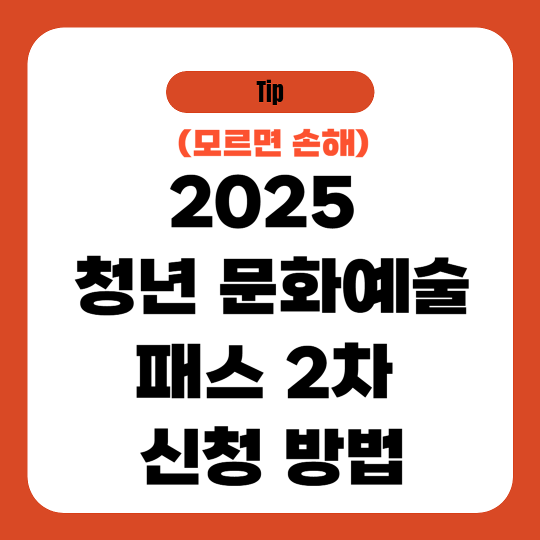 2025 청년 문화예술패스 2차 신청 방법