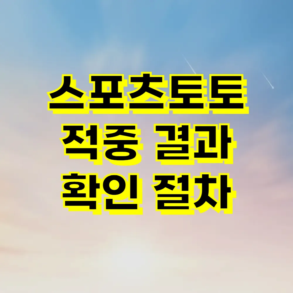 스포츠토토 적중 결과 확인 절차