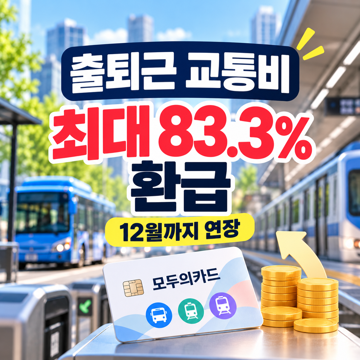 2026 모두의카드 출퇴근 시차시간 환급｜최대 83.3% 12월까지 연장