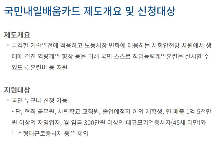 국민내일배움카드-개요