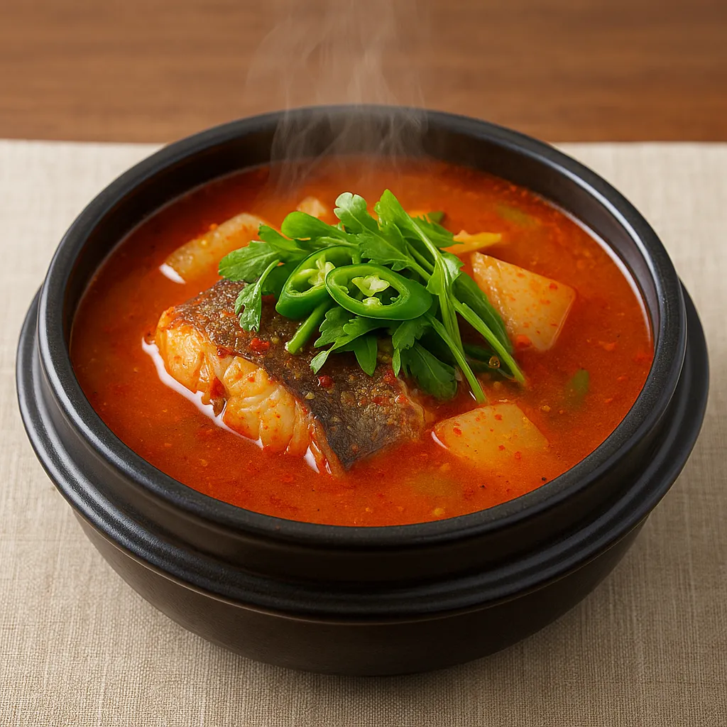 얼큰하고 뜨거운 우럭 매운탕 한 그릇