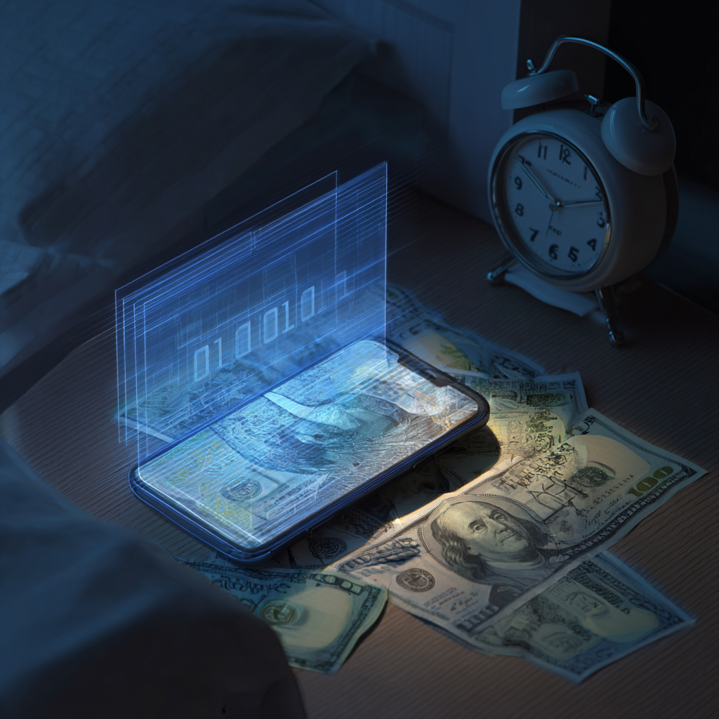 자동이체와 루틴의 반복을 상징하는 이미지