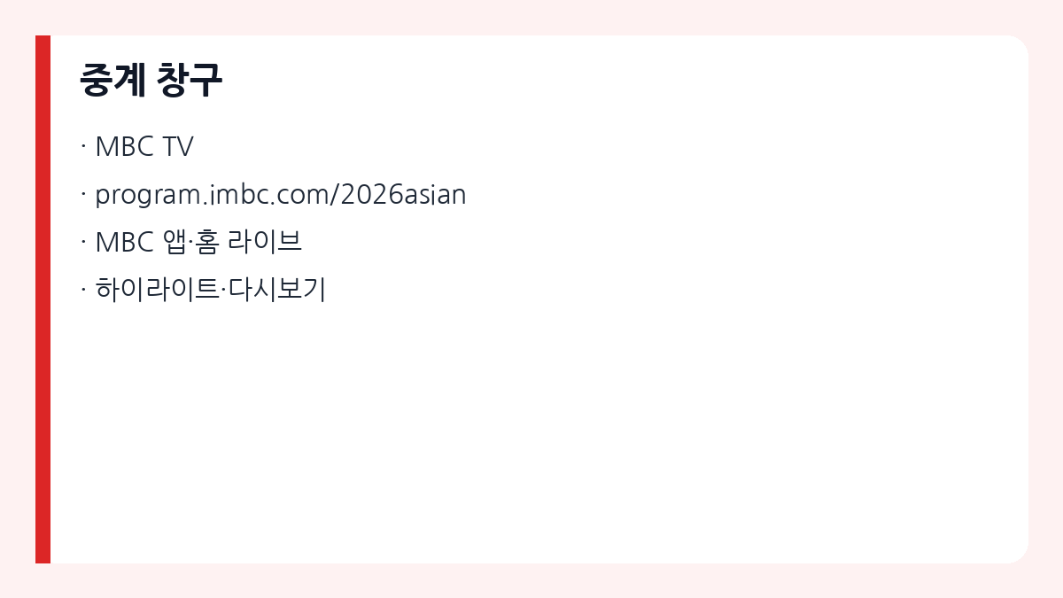 MBC 아시안게임 중계 창구