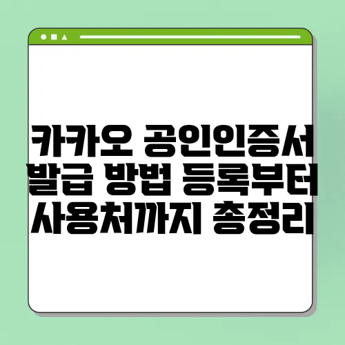 카카오 공인인증서 발급 방법 등록부터 사용처까지 총정리