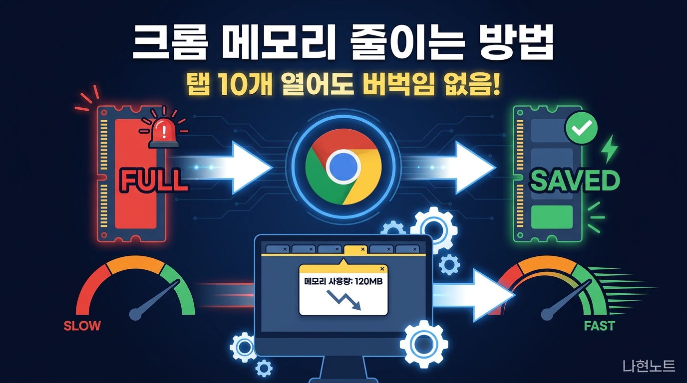 크롬 느려짐 해결! 메모리 줄이는 방법 3가지 (바로 적용 가능)