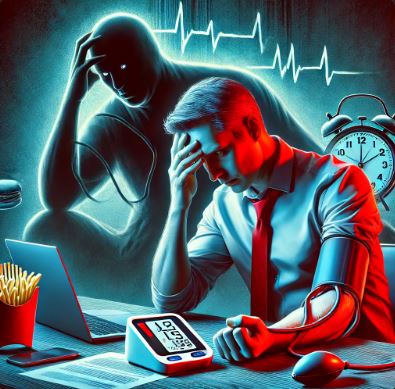 수면 부족과 고혈압에 관련된 사진