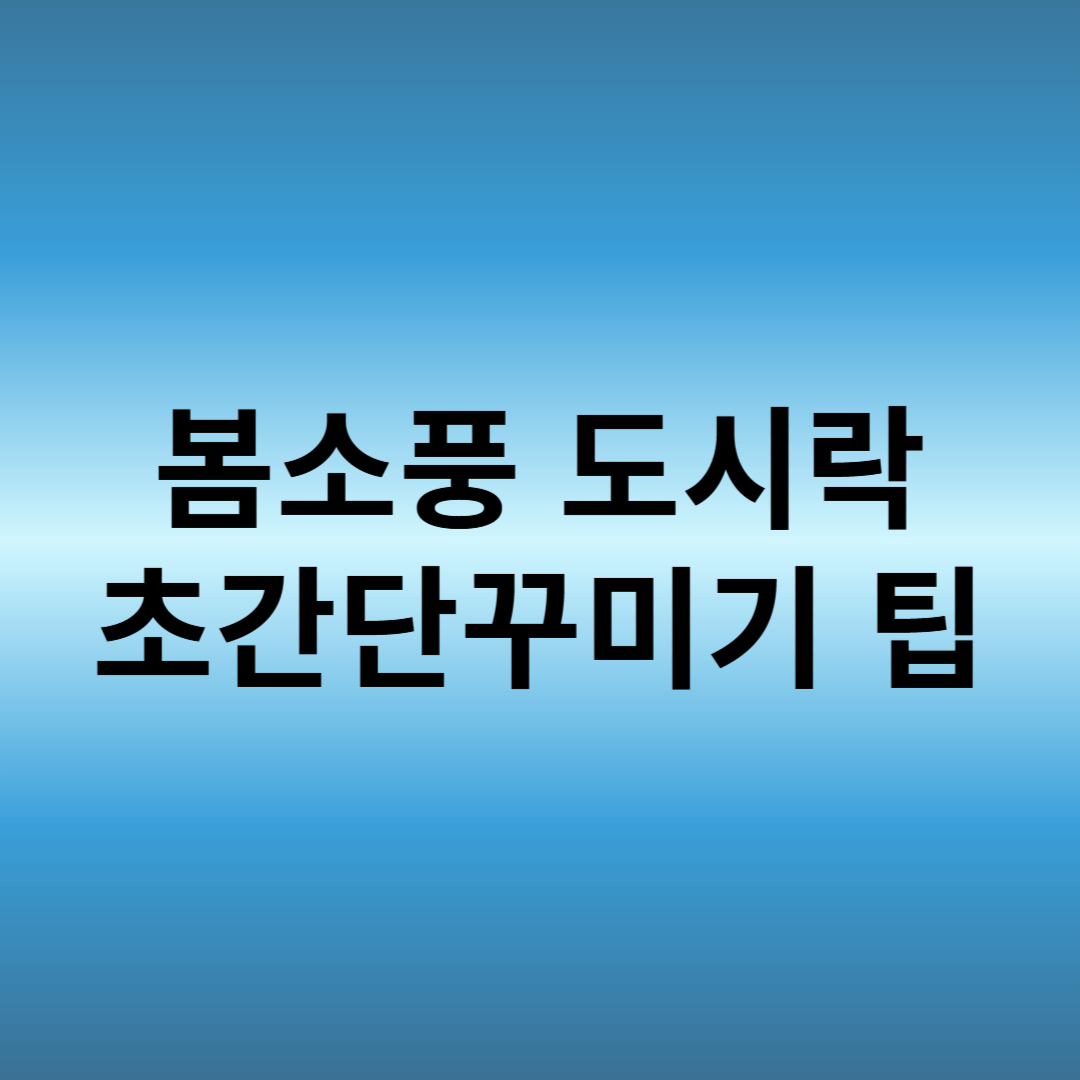 봄소풍 도시락 꾸미기