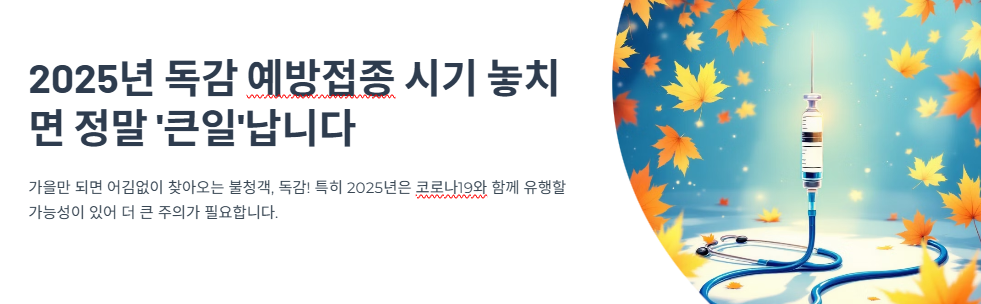 2025년 독감 예방접종 시기 놓치면 정말 '큰일'납니다