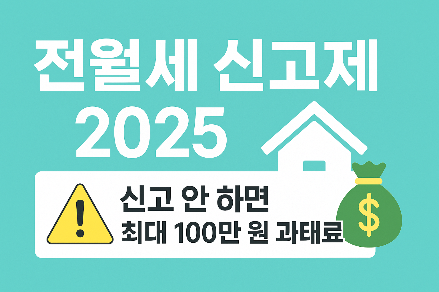 2025 전월세 신고제-신고안하면 최대 100만원 과태료