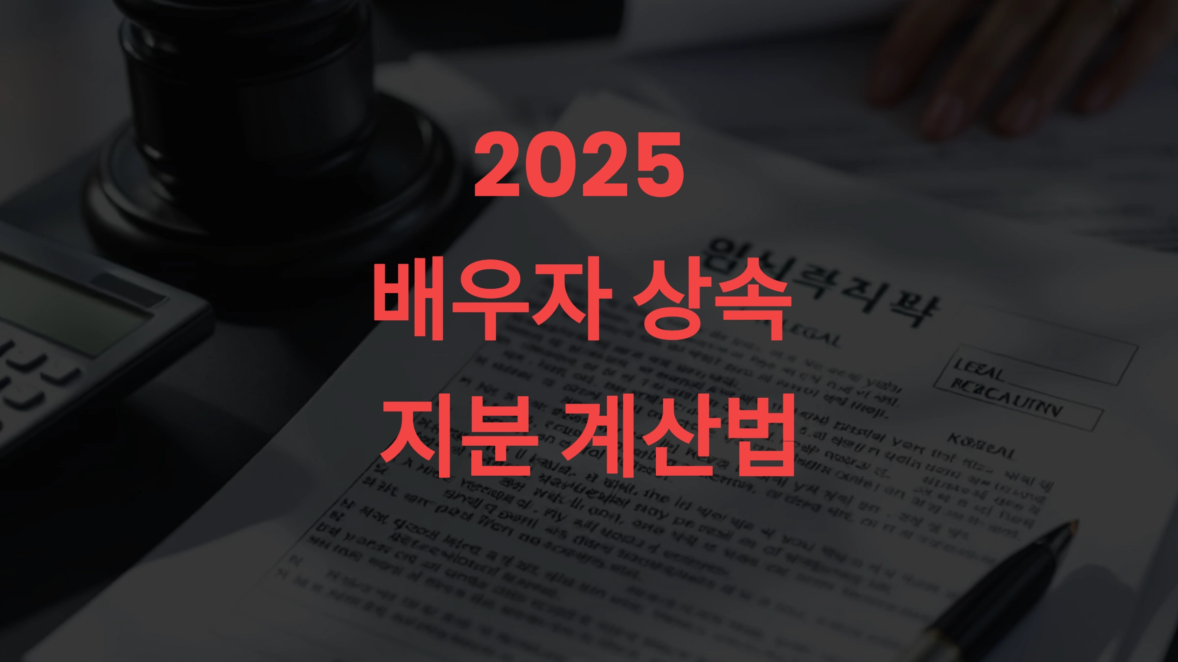 2025 배우자 상속 지분 계산법 + 유류분 반환청구 완전 정리 (놓치면 손해!)