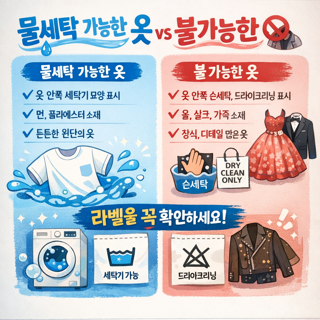 물세탁 가능한 옷과 불가능한 옷 구분법― 옷을 망치지 않는 가장 기본적인 세탁 기준