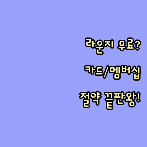 공항 라운지 신용카드부터 멤버십까지 ..