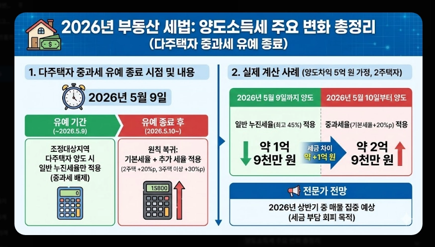2026년 부동산 세법 개정안 [양도세 종부세 변화] 다주택자 필수 체크리스트 및 절세 가이드